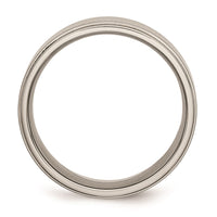 Titanium Ridged Edge 8mm Brushed and Polished Band | TB198 ,