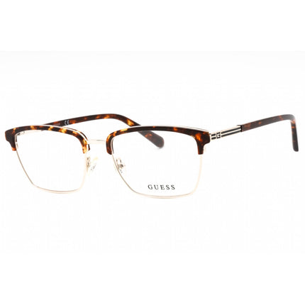 Guess Men's Eyeglasses - Dark Havana Rectangular Full Rim Metal Frame | GU50062 052 ,
