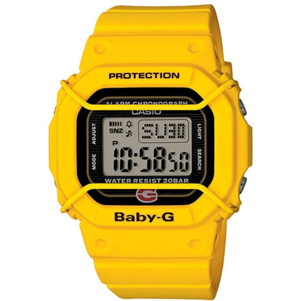 Casio Women's Watch - Baby-G Black and Grey Digital Dial Yellow Resin Strap | BGD500-9 ,