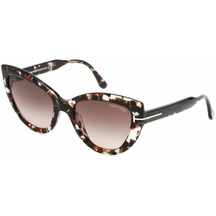 Tom Ford Women's Sunglasses - Shiny Black Plastic Cat Eye Shape Frame | FT0762 55F ,