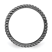 Sterling Silver Stackable Expressions Black-plated Ring | QSK269 ,