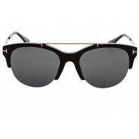 Tom Ford Women's Sunglasses - Shiny Black Pilot Frame Smoke Mirror Lens | FT0517 01A ,