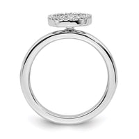 Sterling Silver Stackable Expressions Peace Symbol Diamond Ring | QSK335 ,