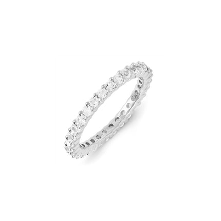 Sterling Silver Stackable Expressions Created White Sapphire Ring | QSK1179 ,