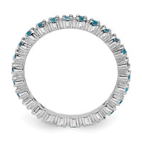 Sterling Silver Stackable Expressions Blue Topaz Ring | QSK361 ,