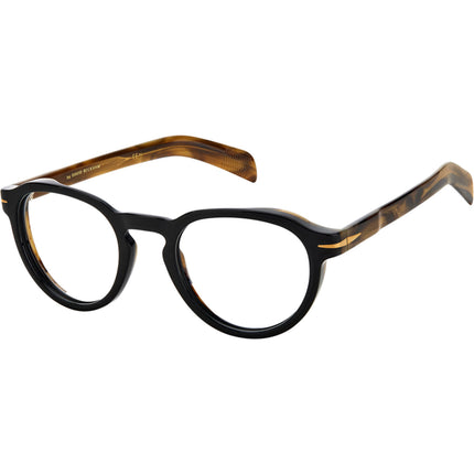 David Beckham Men's Eyeglasses - Black Beige Acetate Full Rim Frame | DB-7021 00WM ,