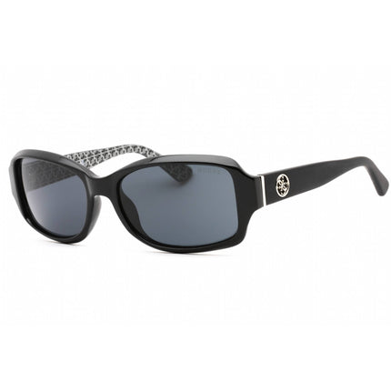Guess Women's Sunglasses - Shiny Black Plastic Rectangular Full Rim Frame | GU7410 01A ,