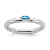Sterling Silver Stackable Expressions Blue Topaz Ring | QSK2135 ,