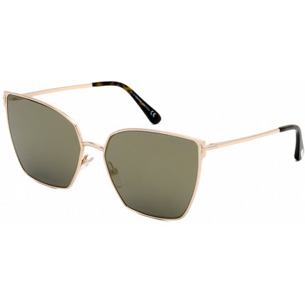Tom Ford Women's Sunglasses - Shiny Rose Gold Frame Mirrored Smoke Lens | FT0653 28C ,