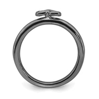 Sterling Silver Stackable Expressions Black-plated Infinity Symbol Ring | QSK1974 ,
