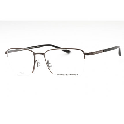 Porsche Men's Eyeglasses - Brown Black Metal Rectangular Half Rim Frame | P8730 C ,