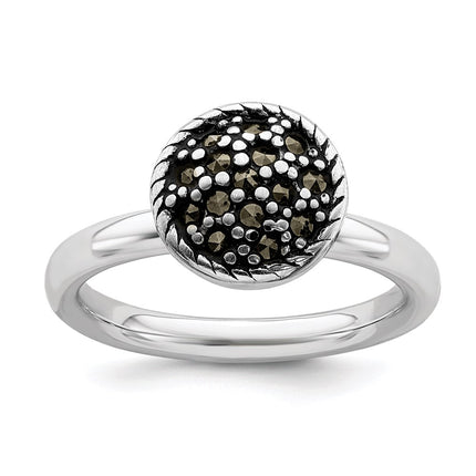 Sterling Silver Stackable Expressions Marcasite Ring | QSK817 ,