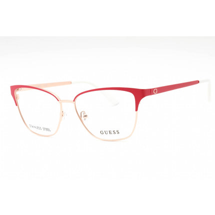 Guess Women's Eyeglasses - Shiny Pink Metal Cat Eye Shape Full Rim Frame | GU2795 072 ,