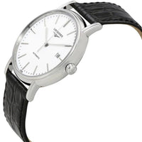 Longines Men's Watch - Presence Automatic White Dial Black Leather Strap | L49214122 ,