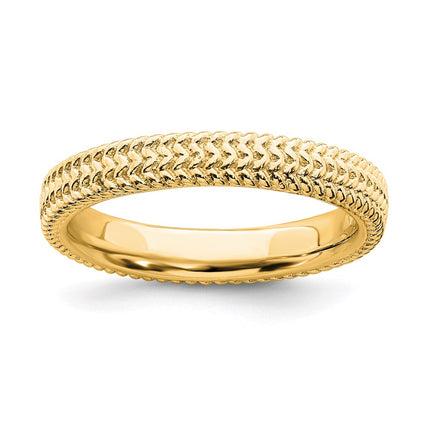 Sterling Silver Stackable Expressions Gold-plated Ring | QSK278 ,