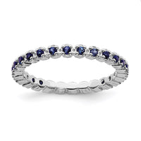 Sterling Silver Stackable Expressions Created Sapphire Ring | QSK358 ,