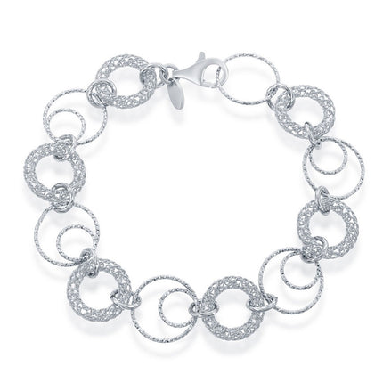 Classic Women's Bracelet - Sterling Silver Open Circles Link | S-4797 ,