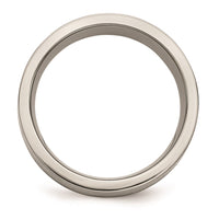 Titanium Flat 8mm Sterling Silver Inlay Brushed Band | TB370 ,
