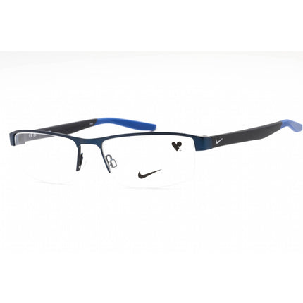 Nike Men's Eyeglasses - Satin Navy Blue Half Rim Rectangular Frame | Nike 8137 416 ,