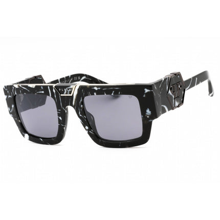Philipp Plein Men's Sunglasses - Marbled Black Acetate Square Frame | SPP092M Z21G ,