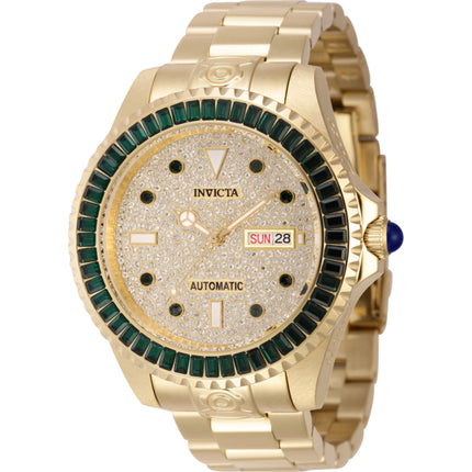 Invicta Men's Watch - Pro Diver Automatic Gold Tone and Crystal Pave Dial | 45660 ,