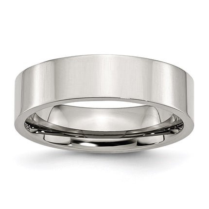 Stainless Steel Flat 6mm Polished Band | SR8 ,