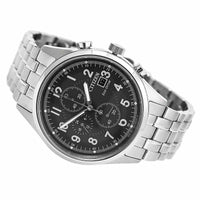 Citizen Men's Chronograph Watch - Chandler Eco-Drive Matte Grey Dial Steel Bracelet ,