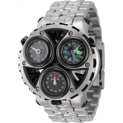Invicta Men's Quartz Watch - Cerberus Tri Time Silver Tone and Black Case | 44594 ,