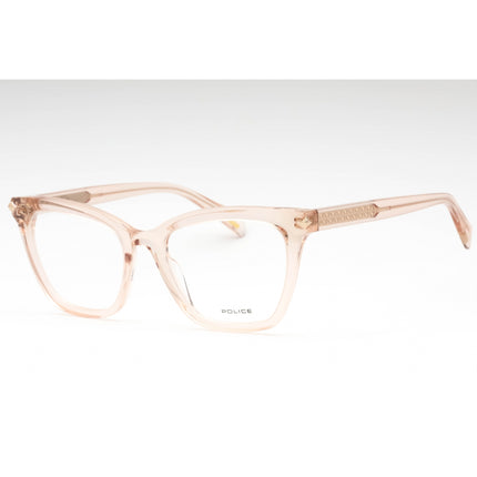 Police Women's Eyeglasses - Pink Clear Plastic Cat Eye Full Rim Frame | VPLF29 09TU ,