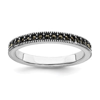 Sterling Silver Stackable Expressions Marcasite Band | QSK816 ,