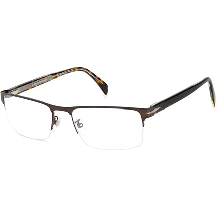 David Beckham Unisex Eyeglasses - Matte Brown Rust Rectangular Frame | DB-1068 005N ,