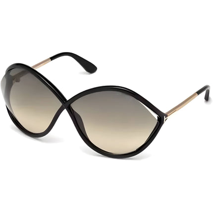Tom Ford Women's Sunglasses - Shiny Black Plastic Oversized Full Rim | FT0528 01B ,