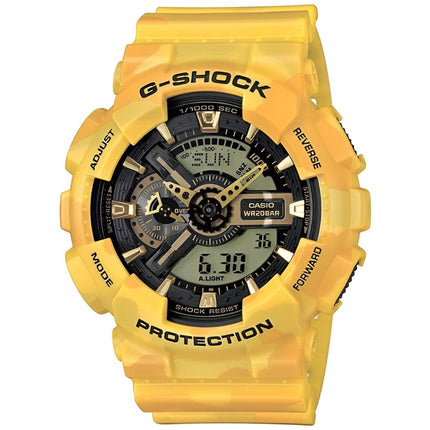 Casio Men's Watch - G-Shock Yellow Camouflage Resin Strap Analog-Digital | GA110CM-9A ,