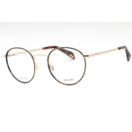 Police Women's Eyeglasses - Tortoise Gold Metal Round Full Rim Frame | VPLL29E 0300 ,