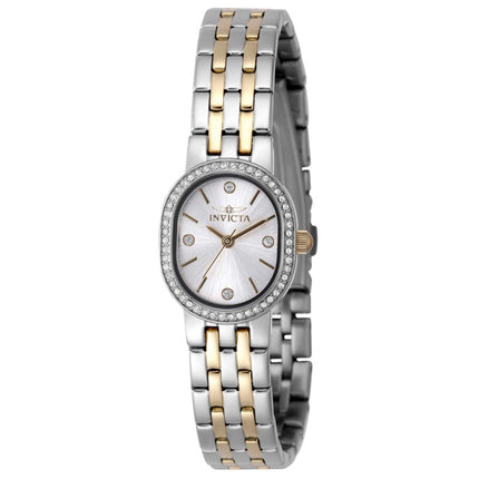 Invicta Women's Watch - Angel Quartz Oval Case Silver Dial Two Tone Bracelet | 48136 ,