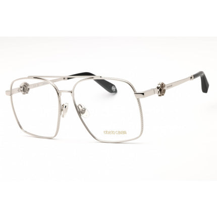 Roberto Cavalli Men's Eyeglasses - Palladium Metal Pilot Shape Frame | VRC028 0579 ,