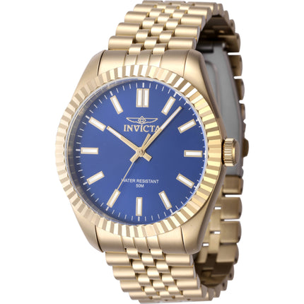 Invicta Men's Watch - Specialty Blue Dial Yellow Gold Steel Bracelet Quartz | 47490 ,