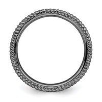 Sterling Silver Stackable Expressions Black-plated Ring | QSK281 ,