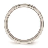 Titanium Sterling Silver Inlay Flat 6mm Brushed Band | TB206 ,