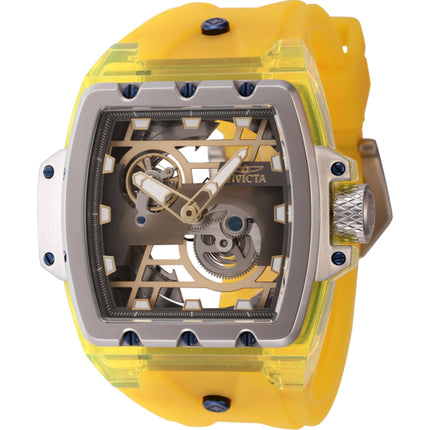 Invicta Men's Watch - Anatomic Automatic Skeleton Dial Yellow Silicone Strap | 44265 ,