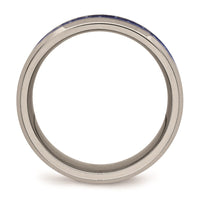 Titanium Polished w/ Blue Carbon Fiber Inlay Band | TB479 ,