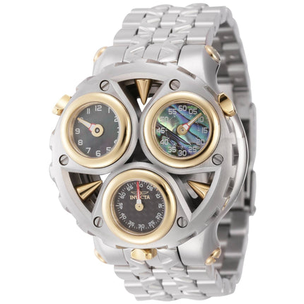 Invicta Men's Watch - Cerberus Tri Time TT Silver Tone, Yellow Gold Case | 44592 ,