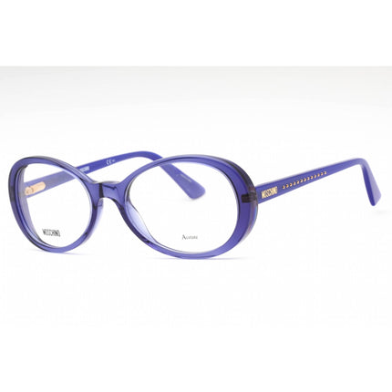 Moschino Women's Eyeglasses - Blue Oval Full Rim Frame Clear Demo Lens | MOS594 PJP ,