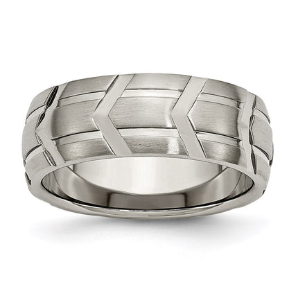 Titanium 8mm Brushed and Polished Band | TB269 ,