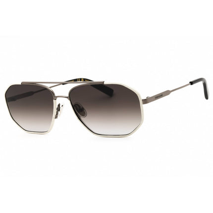 Salvatore Ferragamo Men's Sunglasses - Dark Ruthenium/White Navigator | SF303SLN 026 ,