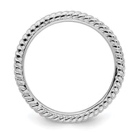 Sterling Silver Stackable Expressions Rhodium Twisted Ring | QSK175 ,