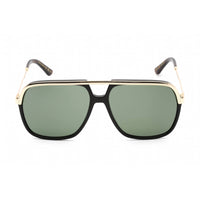 Gucci Unisex Sunglasses - Black/Gold Acetate Square Frame Green Lens | GG0200S 001 ,