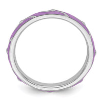 Sterling Silver Stackable Expressions Purple Enamel Ring | QSK1502 ,