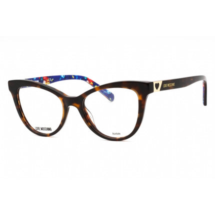 Moschino Love Women's Eyeglasses - Havana Acetate Cat Eye Shape Frame | MOL576 0086 00 ,