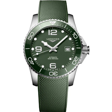 Longines Men's Watch - HydroConquest Automatic Green Dial Rubber Strap | L37814069 ,